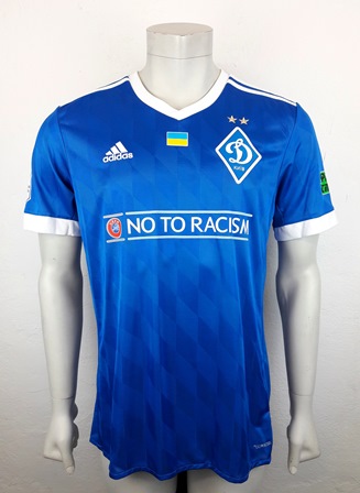 Dynamo Kyiv Kiev match shirt 17/18, worn and signed by Mykyta Burda, made by Adidas