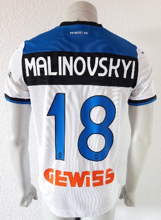 Atalanta match worn shirt, by ukrainian Ruslan Malinovskyi