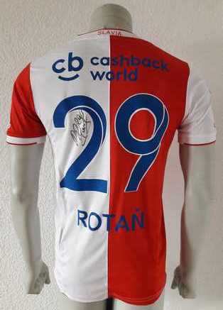 Slavia Prague match shirt, worn by Ruslan Rotan