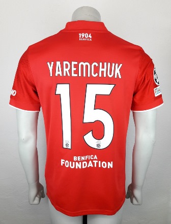 Benfica Lissabon match issue shirt 2021/22, prepared for Roman Yaremchuk